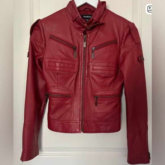 Women's Vintage RED Leather
Moto Jacket By BEBE! Size XS;NWOT! Perfect Condition - Picture 10 of 10